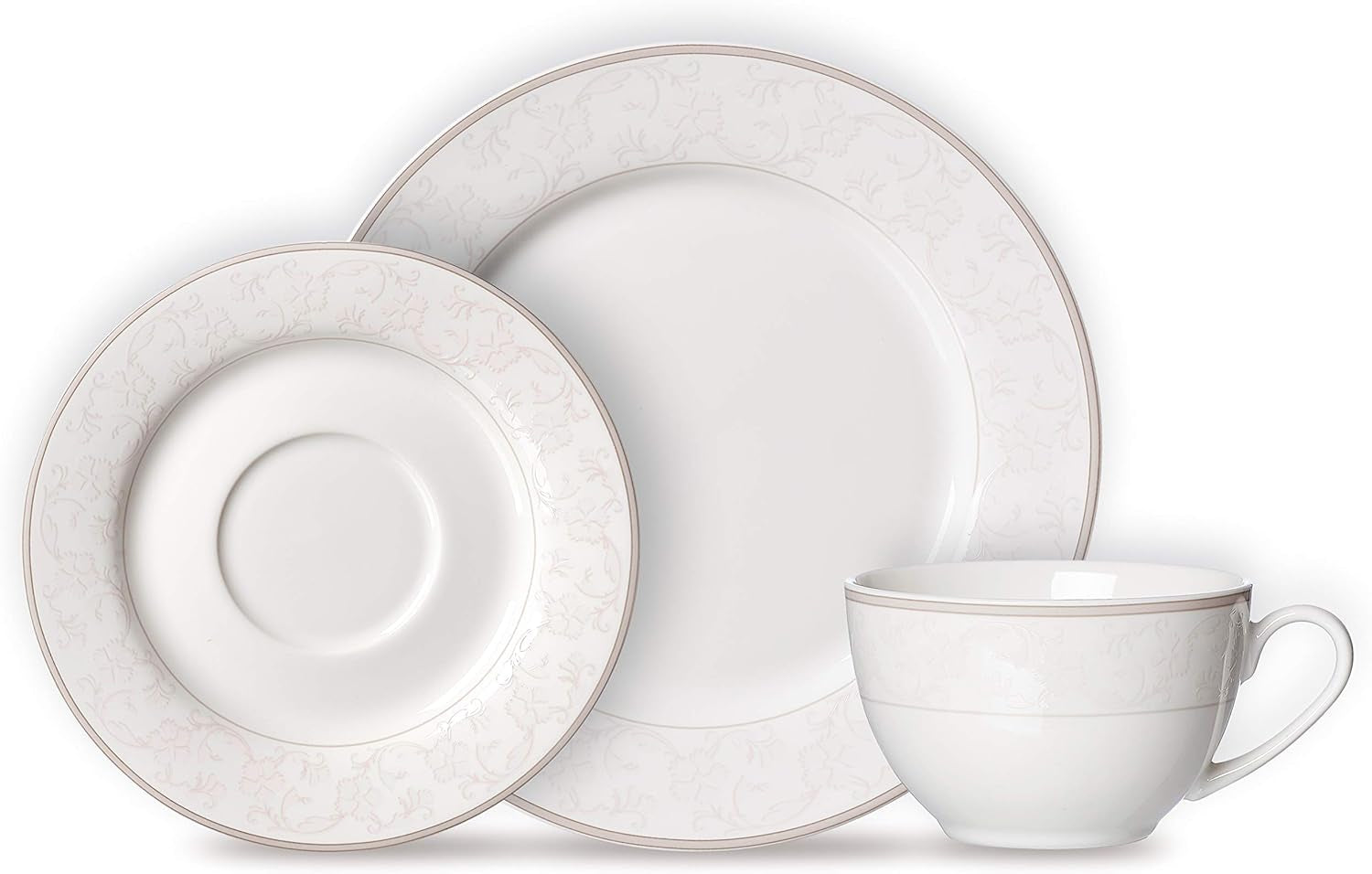 Ritzenhoff & Breker Servizio da caffè Isabella, 18 pezzi, porcellana fine, bianco con ornamenti, 37 x 26 x 25 cm