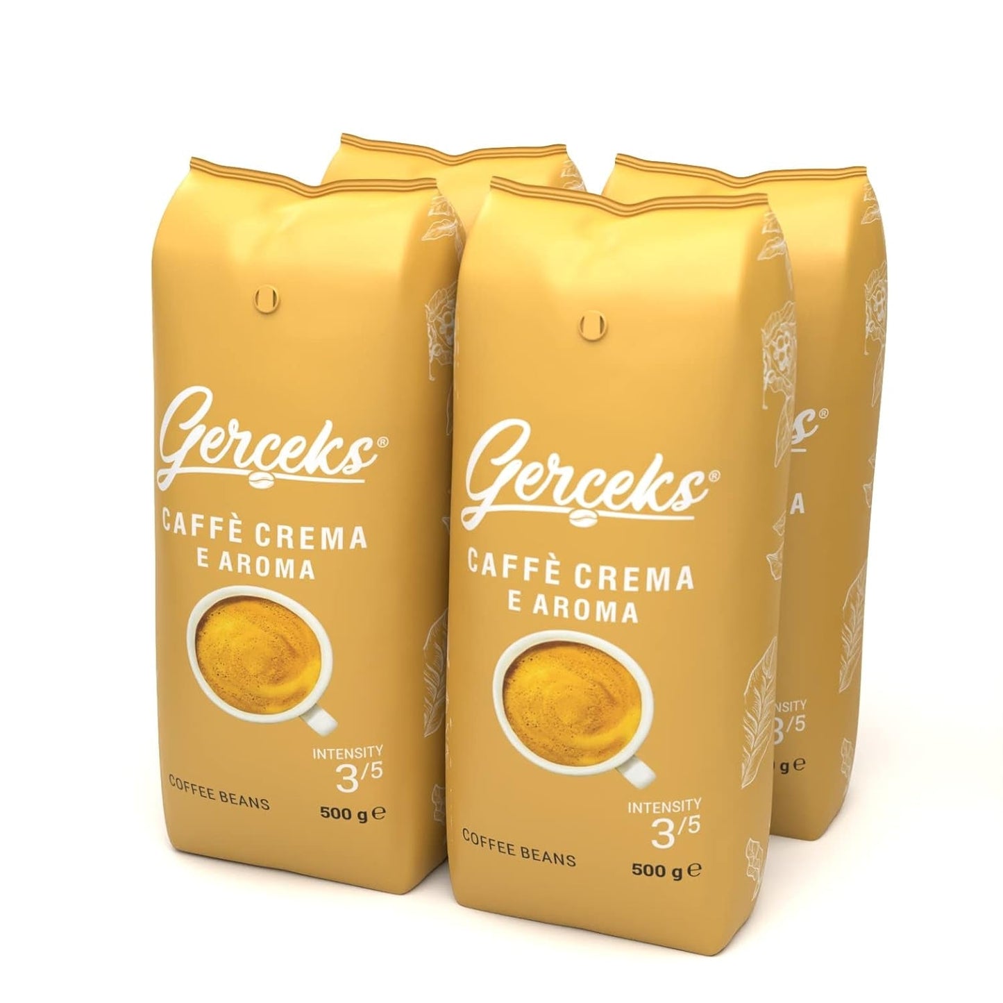 Caffe Crema E Aroma Kaffeebohnen 2kg (4x500g), Barista Kaffee schokoladig und säurearm, Espressobohnen kräftig, Bohnenkaffee mit Arabica und Robusta, fine Crema, ideale per Milchkaffee