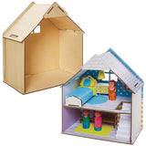 Baker Ross FN199 Kit per casa delle bambole in legno - Confezione da 1, Kit per casa delle bambole per bambini, Kit artigianale Case delle bambole Naty Shop Titolo predefinito
