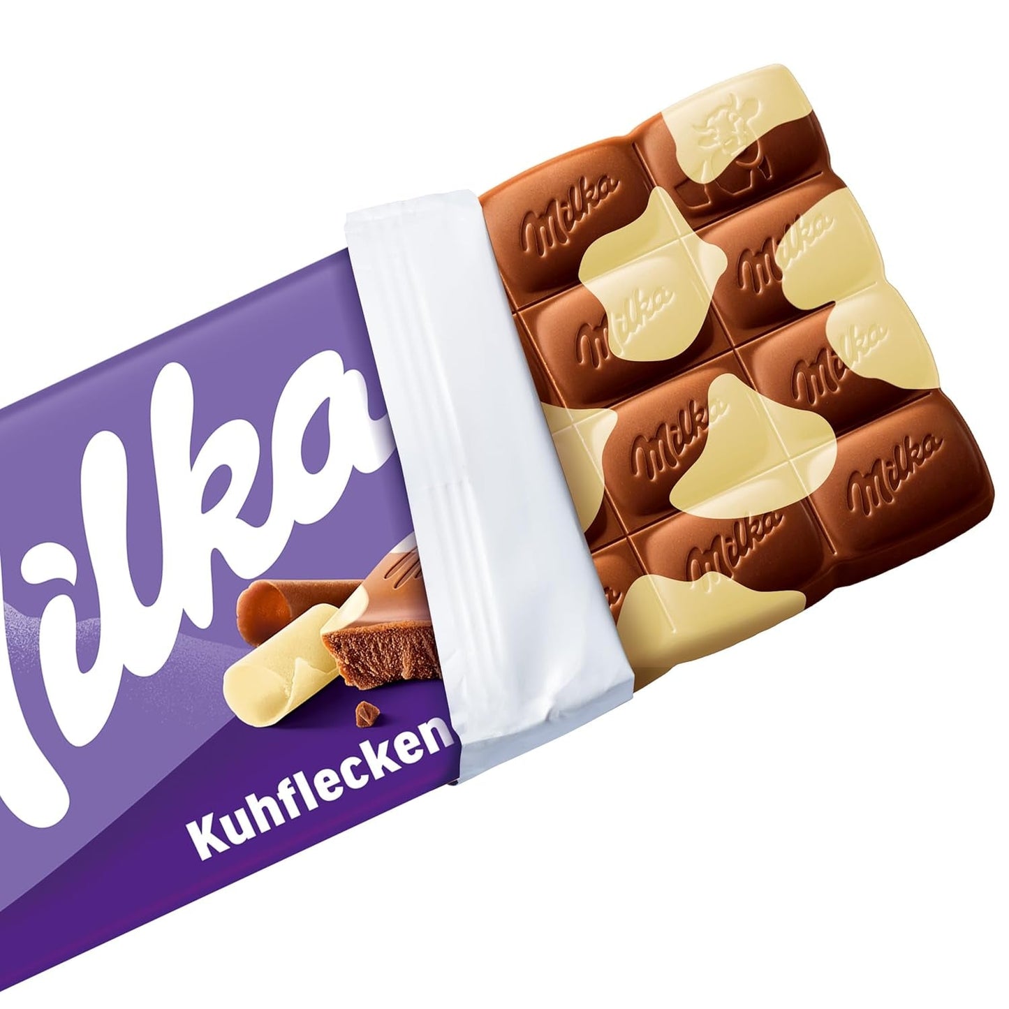 Milka Cow Spots – Cioccolato al latte alpino con cioccolato bianco con motivo a macchie di mucca – 24 x 90 g