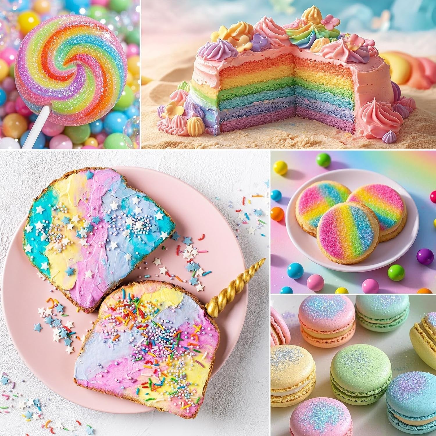 Glitter commestibili - Colorante alimentare in polvere 6G per cioccolato, fragole, muffin, torte, fondente (Viola)