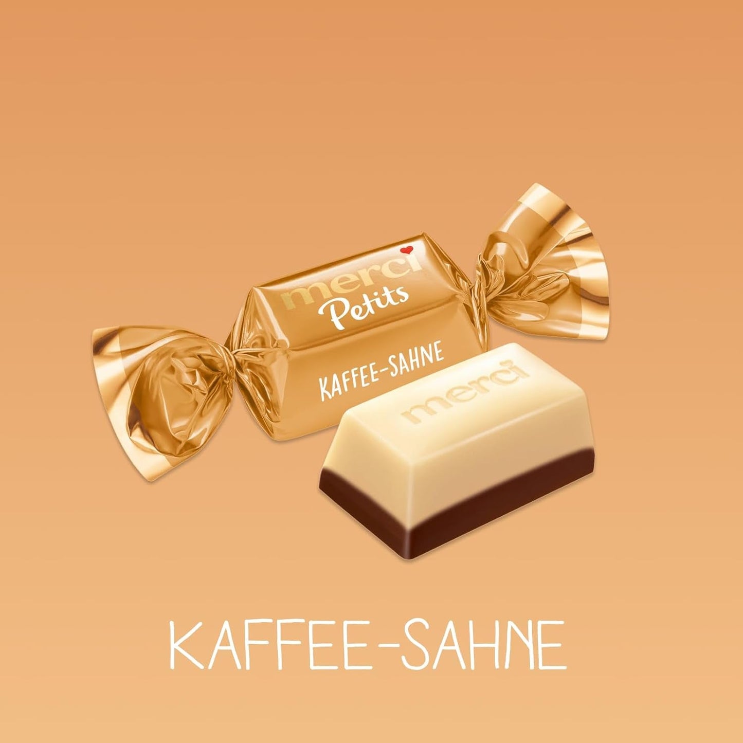 Merci Petits Coffee Cream - 12 x 125g - Piccole Praline di Cioccolato Bianco su Finissimo Cioccolato con Crema al Caffè - Praline di Cioccolato Confezionate Singolarmente