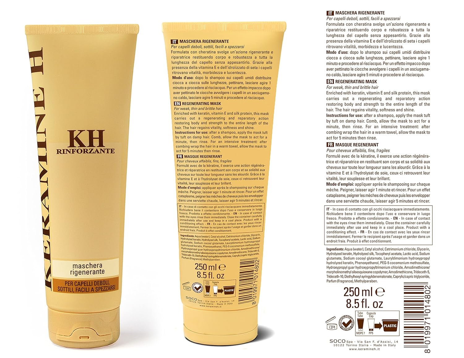 Maschera rigenerante - 250 ml, 21 Maschera per capelli Naty Shop