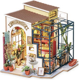 Robotime DG145 Rolife Emily's Flower Shop Casa delle bambole in miniatura Realizzata in legno, metallo, tessuto e cartone, Dimensioni: 22 X 15 X 17 cm, Case delle bambole Naty Shop