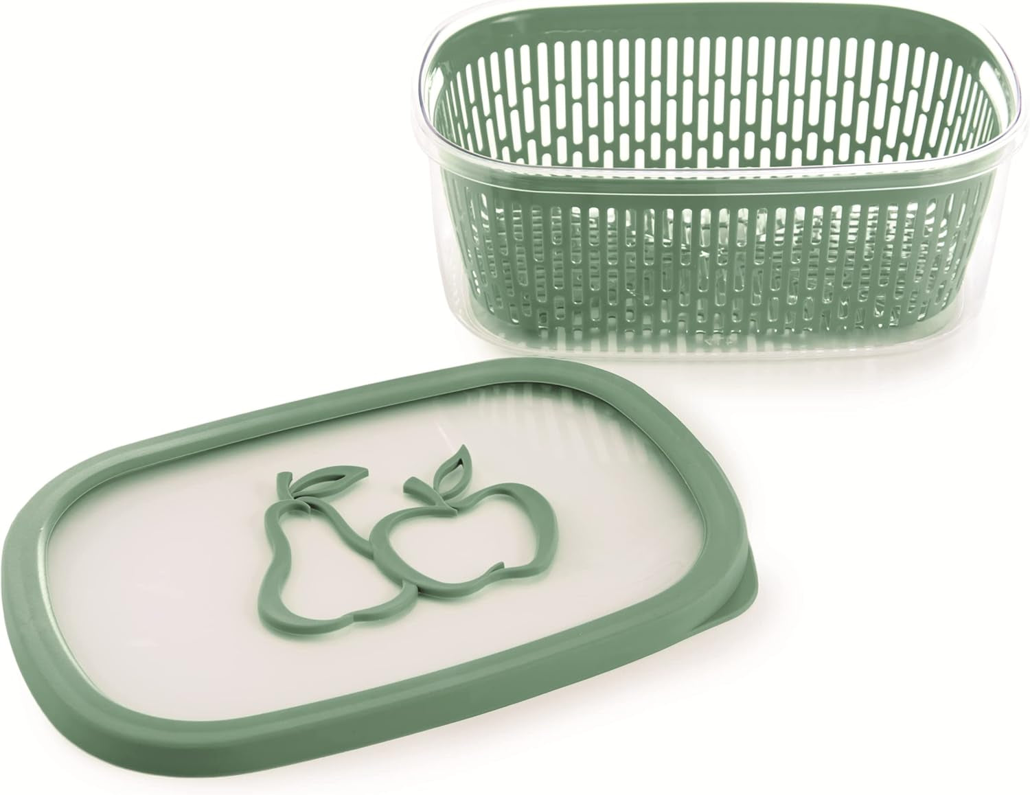 Sega per conservare sapore frutta, plastica, verde, 4 LT - rettangolare Scatole conservazione alimenti Naty Shop