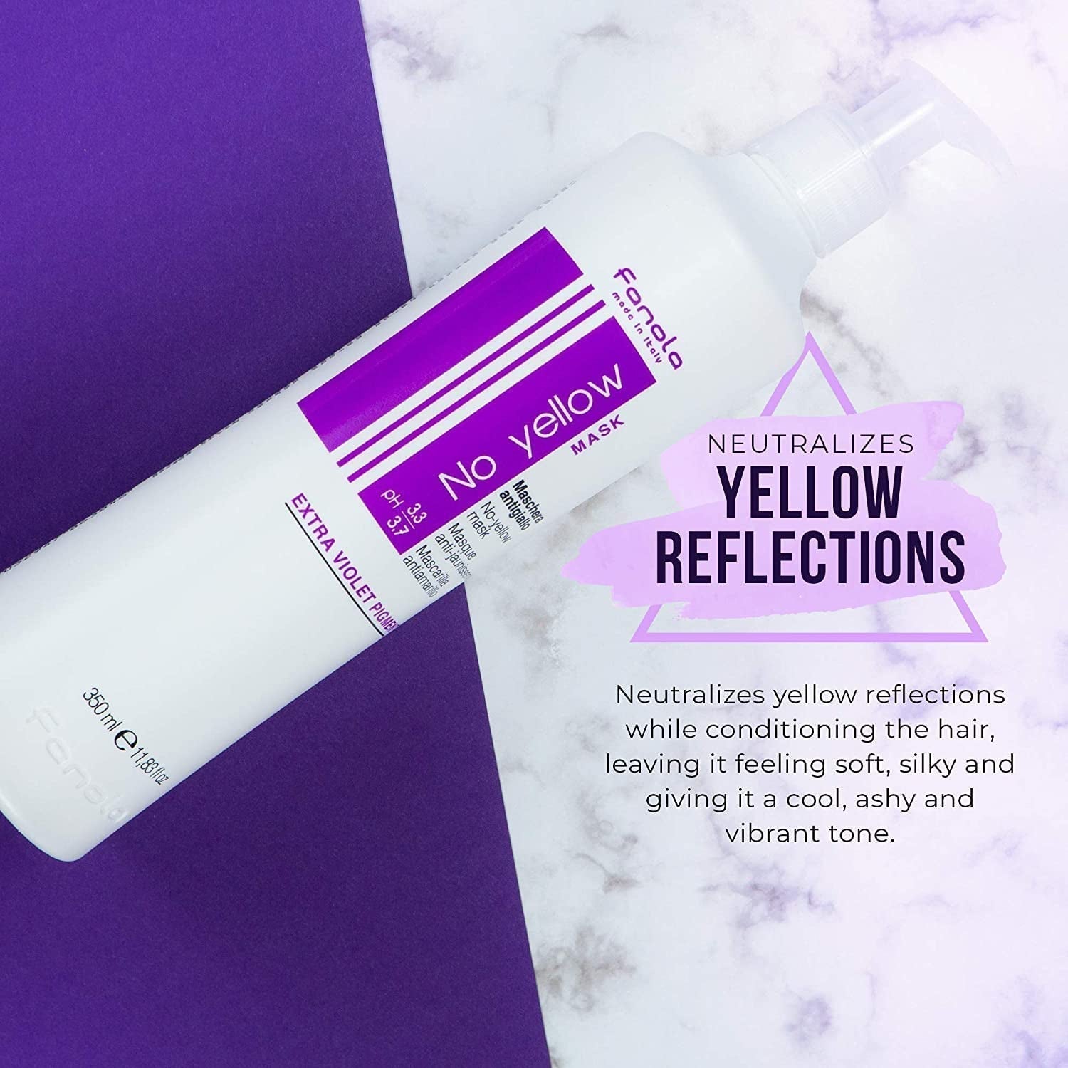 Fanola No Yellow Mask - trattamento curativo, maschera per capelli Naty Shop da 1 litro