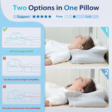 HOMCA Cuscino Collo, Cuscino ergonomico in Memory Foam Fodera per cuscino rinfrescante 3D per posizione supina, laterale o prona, 62 X 41 X 9,5/12,5 Cm Cuscini ortopedici cervicali Naty Shop