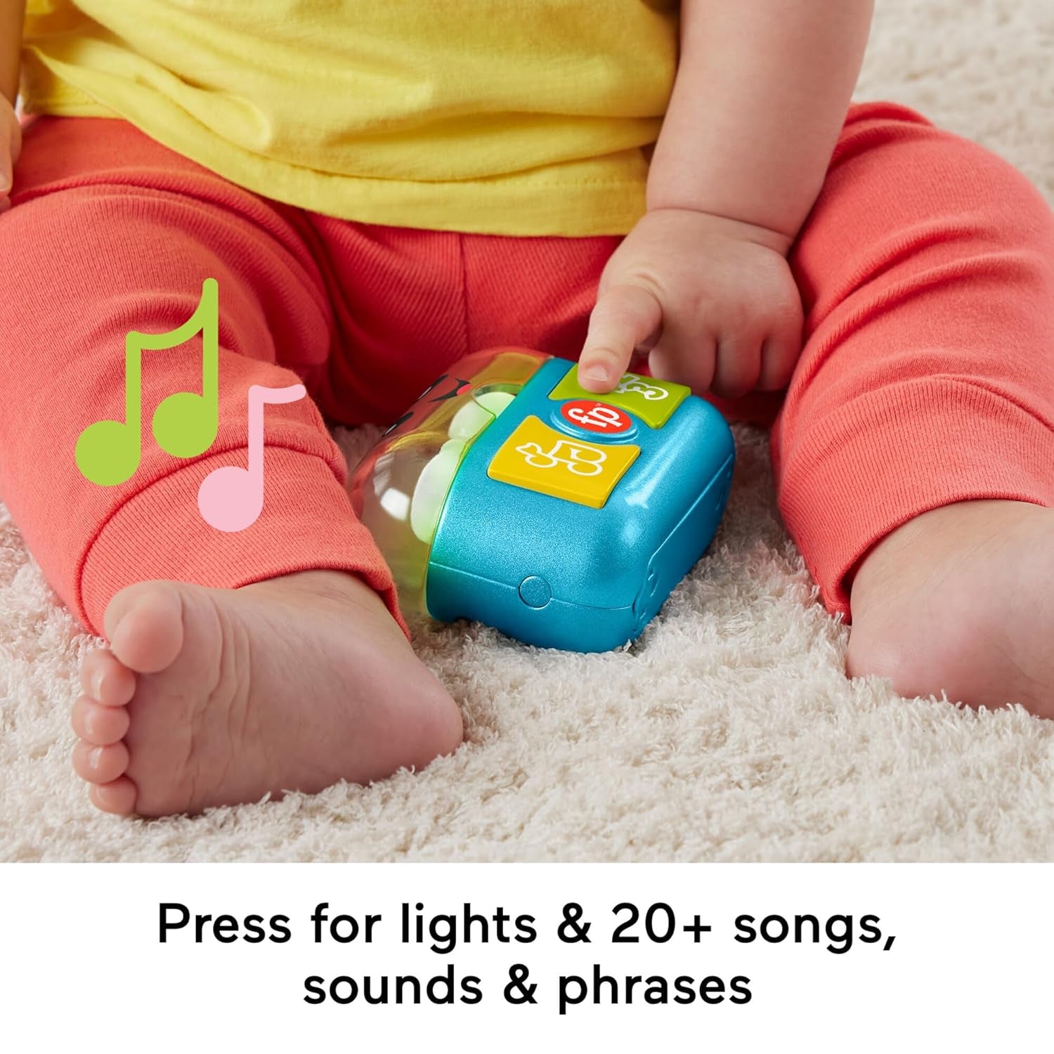 FISHER-PRICE Gioca e impara divertendoti con i tappi per le orecchie Play - Tappi per le orecchie interattivi con luci divertenti, canzoni di apprendimento e attività motorie complesse, oltre 20 canzoni e frasi, da 6 mesi in su, HWY45 Giocattoli per bambini Naty Shop