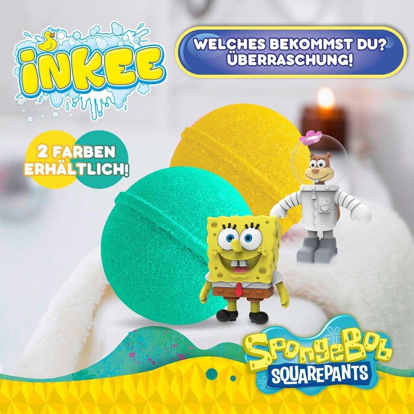 INKEE Spongebob Surprise Bomba da bagno per bambini Spongebob Squarepants da collezione 80 grammi Naty Shop