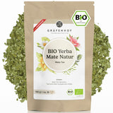 Tè Yerba Mate biologico L'originale tè Mate sfuso da 1 kg Alto contenuto di caffeina Non tostato Essiccato all'aria Testato in laboratorio Foglie di Mate Confezionato in Germania Qualità Premium Gräfenhof