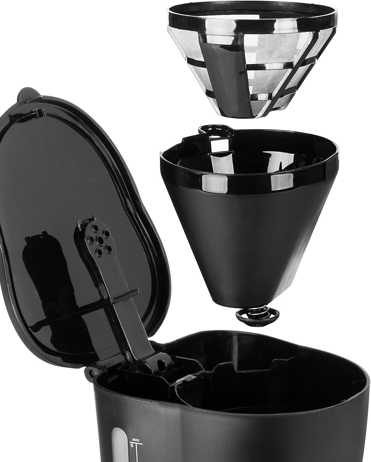 Caffettiera Tristar, capacità 6 tazze, 600 W, funzione di mantenimento in caldo, arresto automatico, filtro permanente, sistema antigoccia, compatta e portatile, facile da pulire, CM-1246