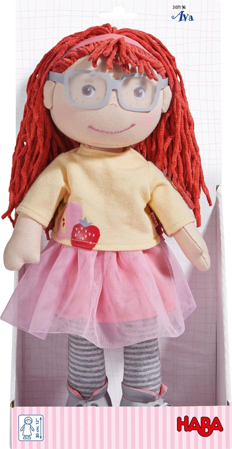 Bambola HABA AVA, bambola da 30 cm con occhiali, bambola morbida per bambini dai 18 mesi