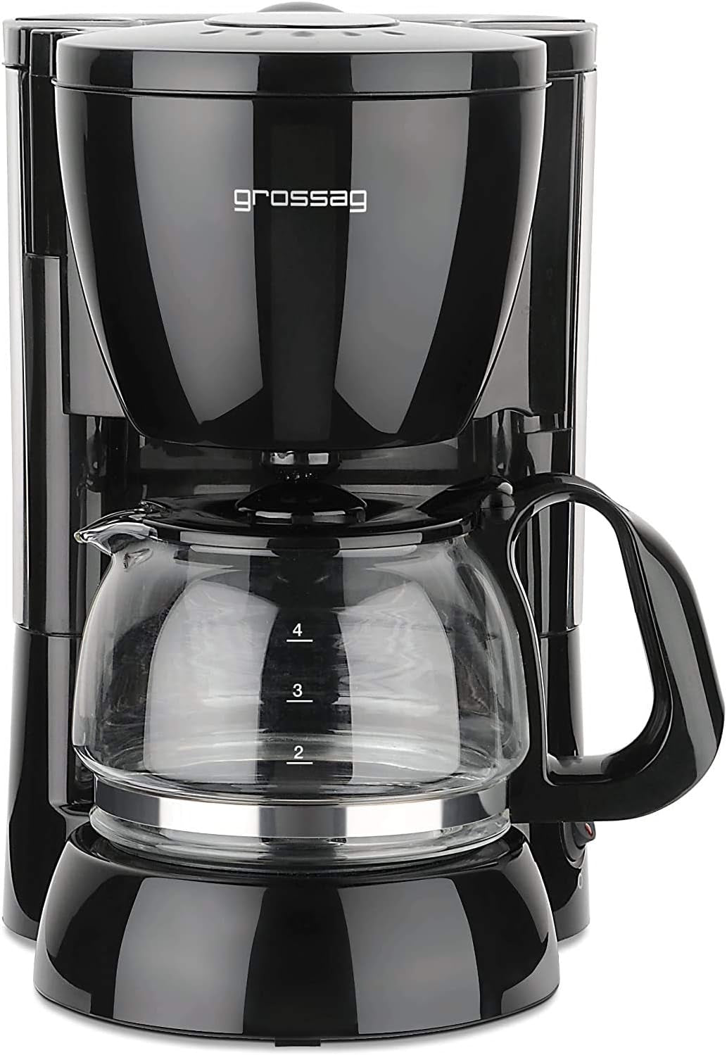 Caffettiera a filtro grosso con caraffa in vetro KA 12.17 | 0,6 litri per 4 tazze di caffè | 600 watt | Nero - Acciaio inossidabile