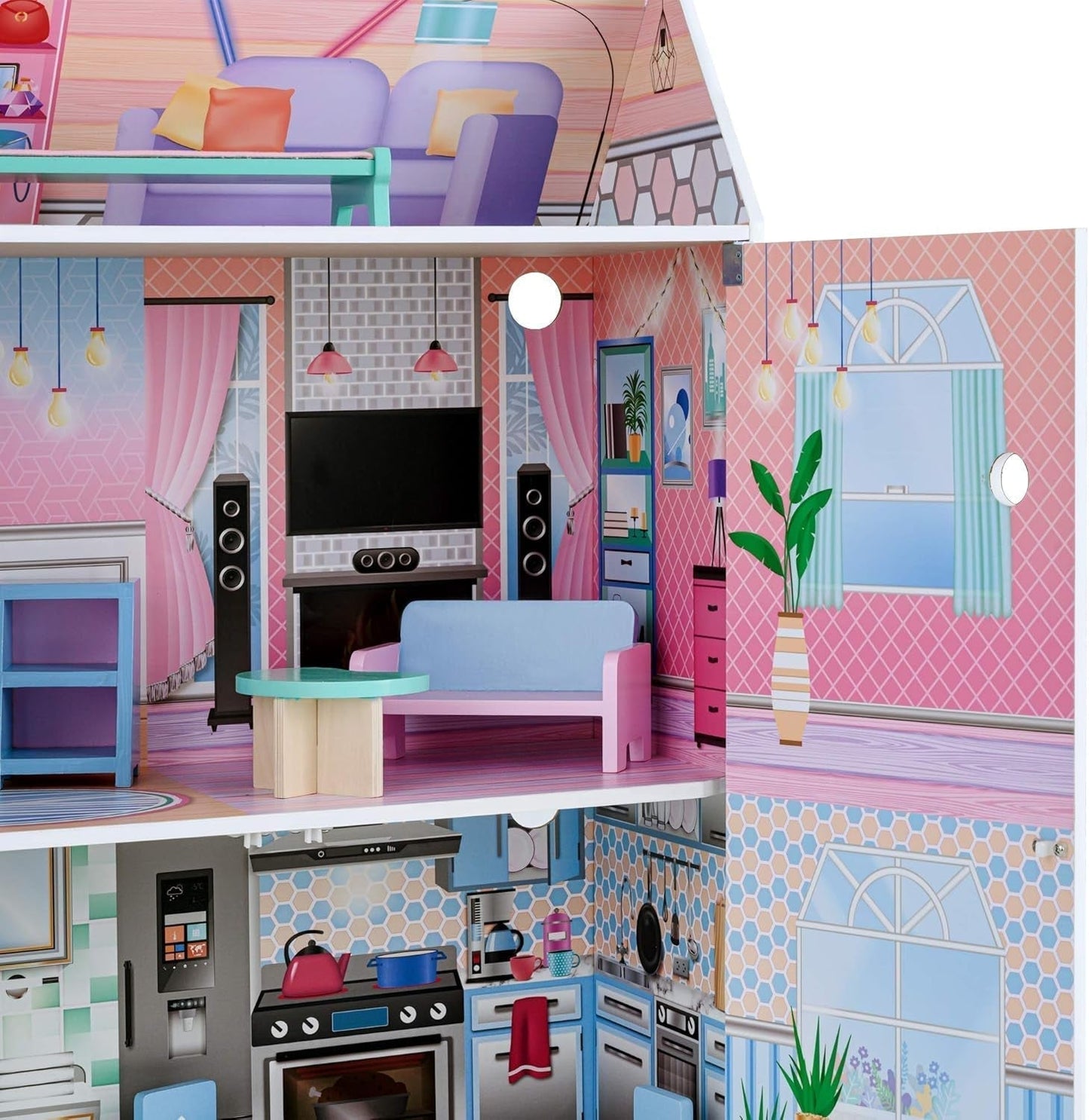 Olivias Little World Glasshouse Kids Casa delle bambole da 12" e 10 accessori per bambole 3,5" Multi Td-12518D Case delle bambole Naty Shop