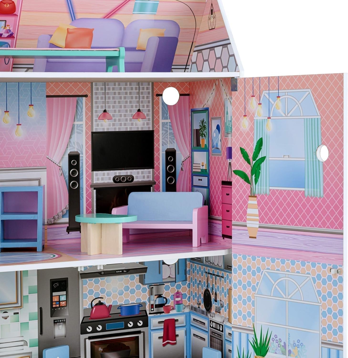 Olivias Little World Glasshouse Kids Casa delle bambole da 12" e 10 accessori per bambole 3,5" Multi Td-12518D Case delle bambole Naty Shop
