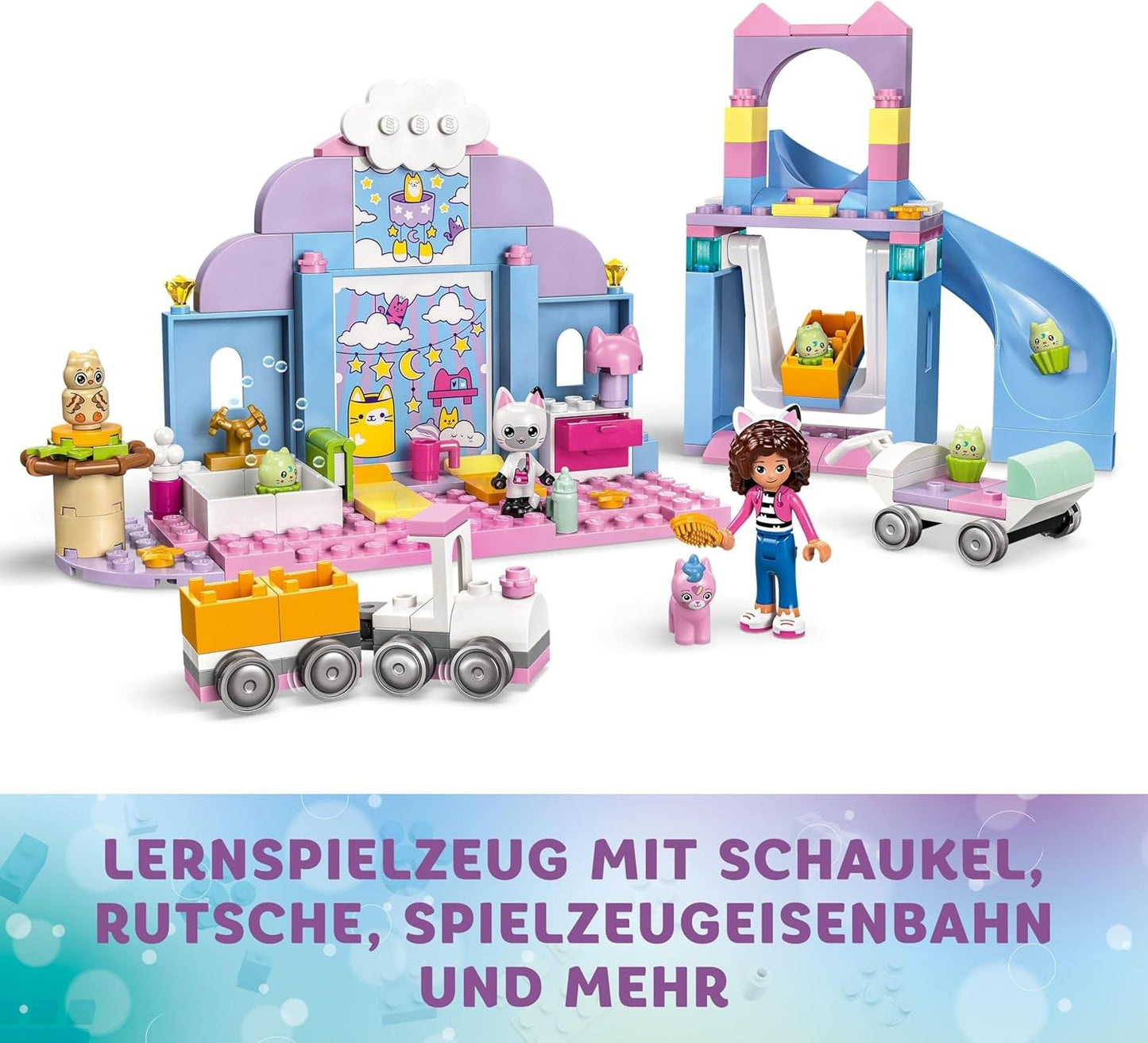 LEGO 4+ Casa delle bambole di Gabby Le orecchie da gattino di Gabby Set di animali da gioco Giocattolo per bambini con scivolo e figure Regalo per ragazze e ragazzi Giocattolo di gioco creativo 10796 Set da costruzione Beuche den LEGO-Store