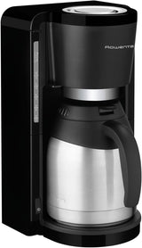 Rowenta Adagio Macchina per caffè espresso con filtro, caraffa termica in acciaio inossidabile, mantiene il caffè caldo fino a 4 ore, capacità 10-15 tazze, capacità 1,25 l, cestello filtro rimovibile, spegnimento automatico, nero, CT3818