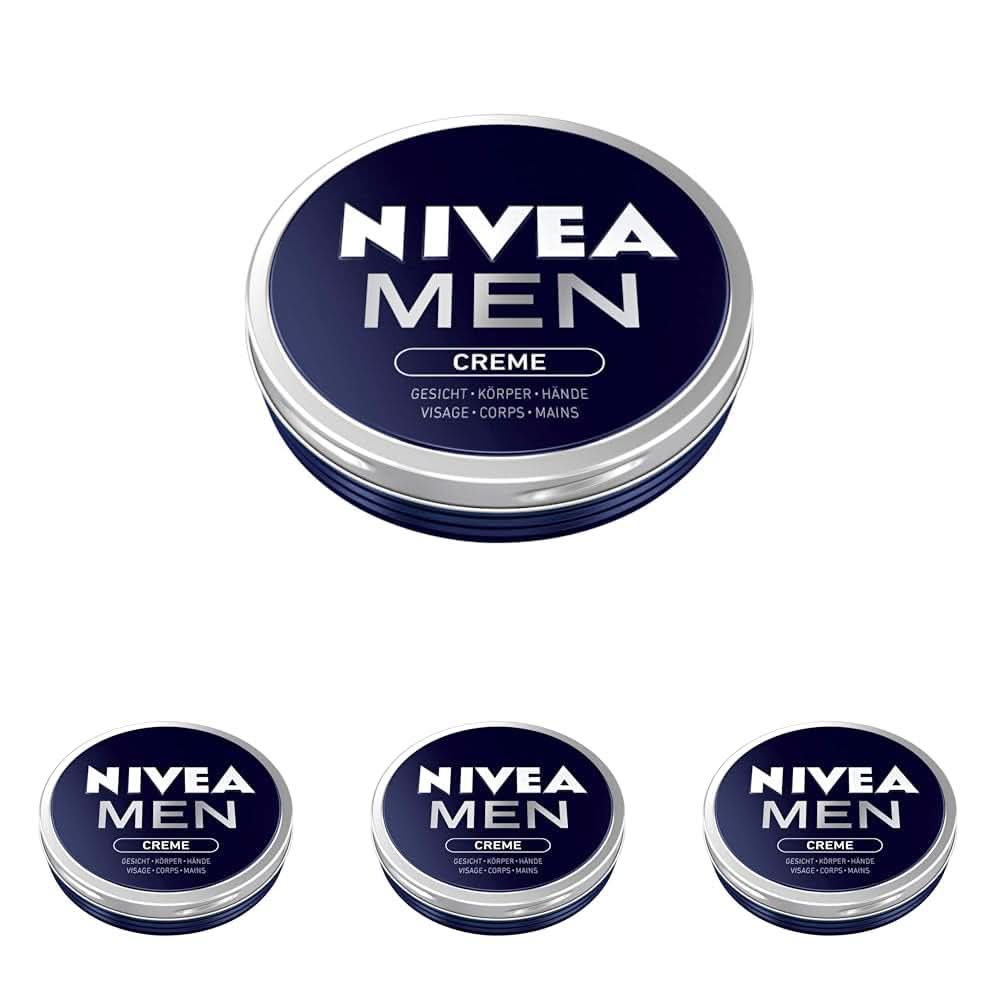 NIVEA MEN Creme, crema nutriente per la pelle con vitamina E, 150 ml Naty Shop 4 x 75 ml 75 ml
