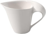 Villeroy & Boch NewWave caraffa per il latte, cartone per il latte con manico curvo, porcellana Premium, lavabile in lavastoviglie e nel microonde, bianco, 200 ml
