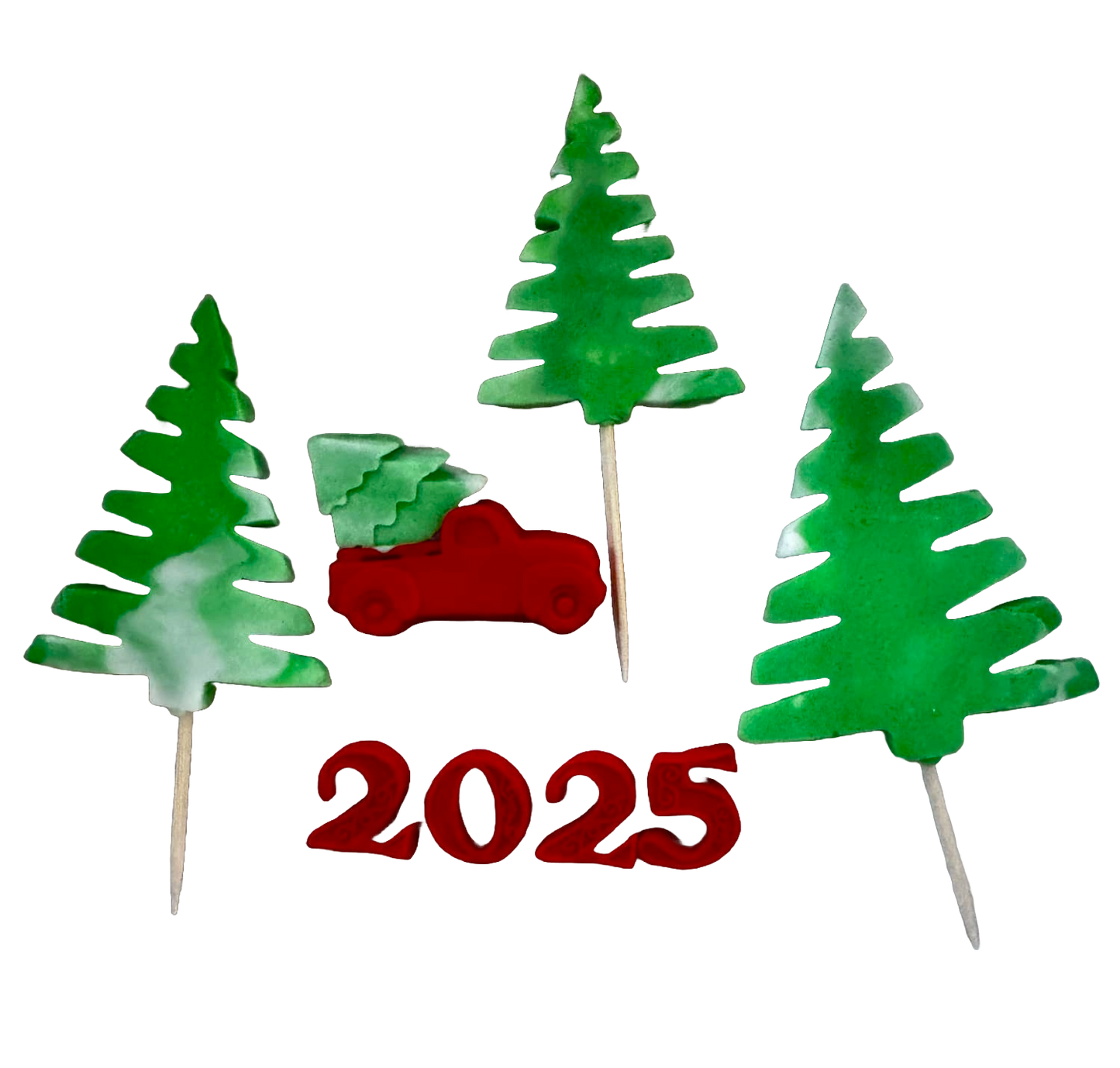Set 5 decorazioni commestibili in pasta di zucchero, Happy Birthday, 2025 Decorazioni in pasta di zucchero Naty Shop