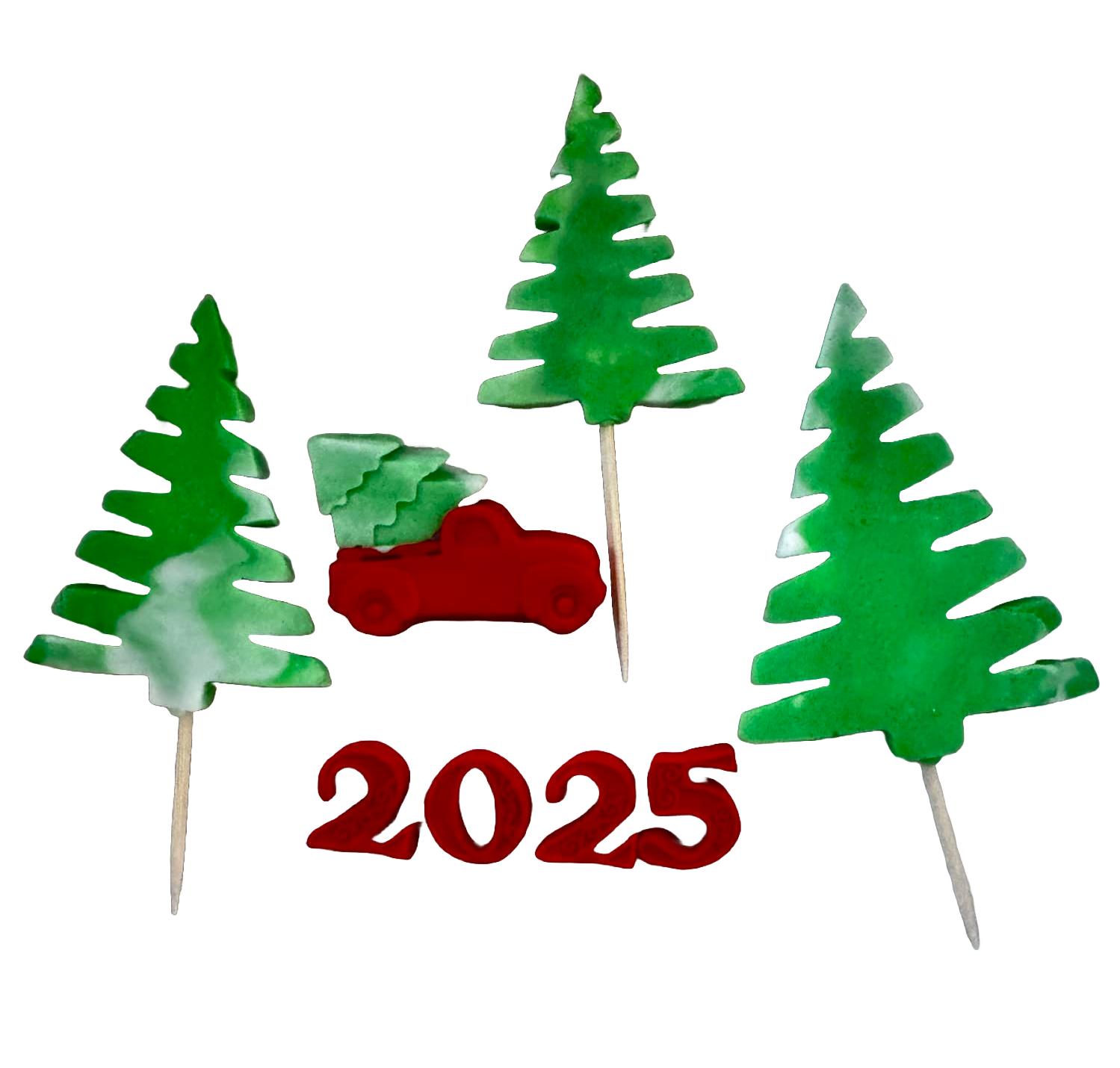 Set 5 decorazioni commestibili in pasta di zucchero, Happy Birthday, 2025 Decorazioni in pasta di zucchero Naty Shop