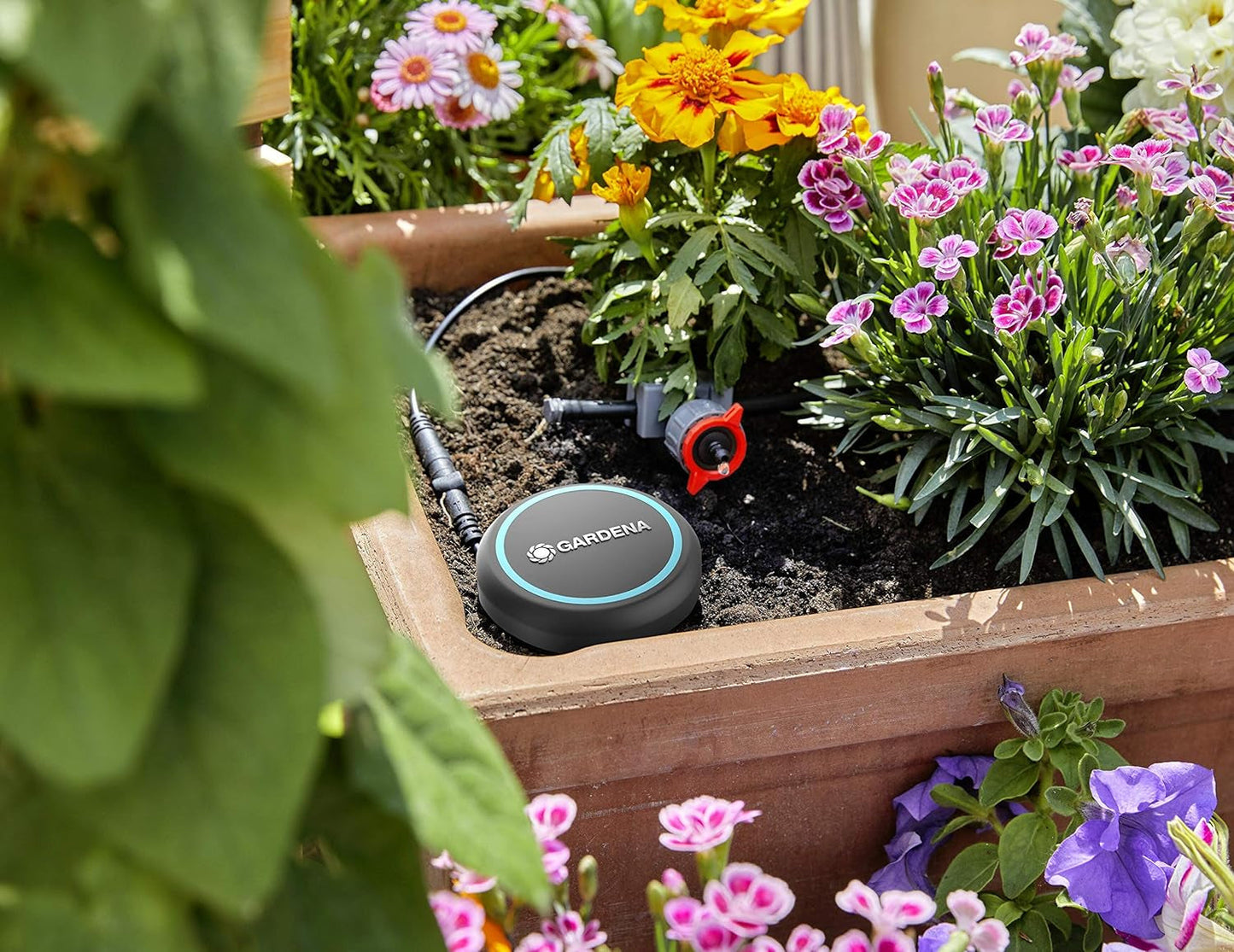 Cavo di prolunga Gardena (10 m) per sensore pioggia e sensore umidità del suolo, cavo di collegamento con sistema Easy Click, estensibile fino a 105 m, per uso sopra e sotto terra (01868-20)