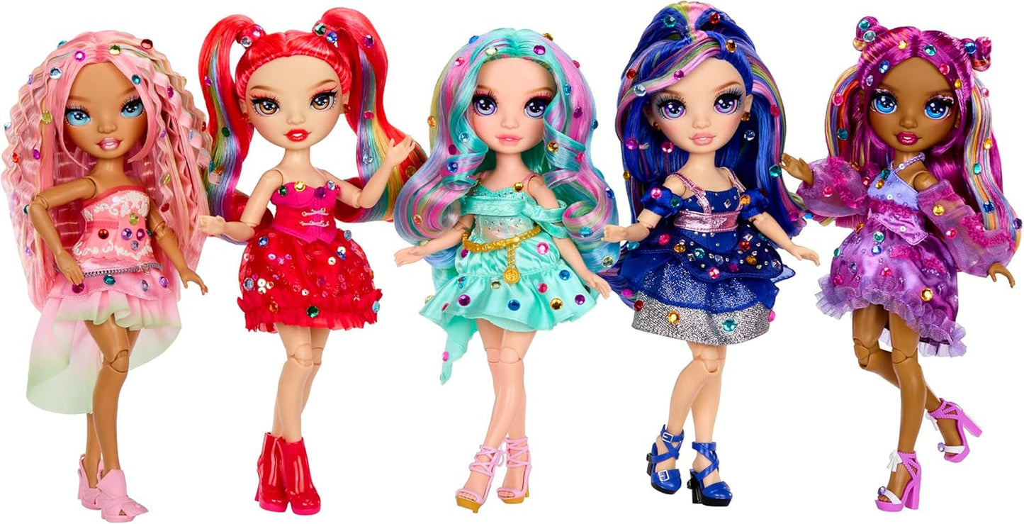 Rainbow High Be Dazzling Fashion Doll - Celine Turquoise - Blu-Verde, 28 cm, con strumento per decorare, gemme scintillanti e accessori per lo styling