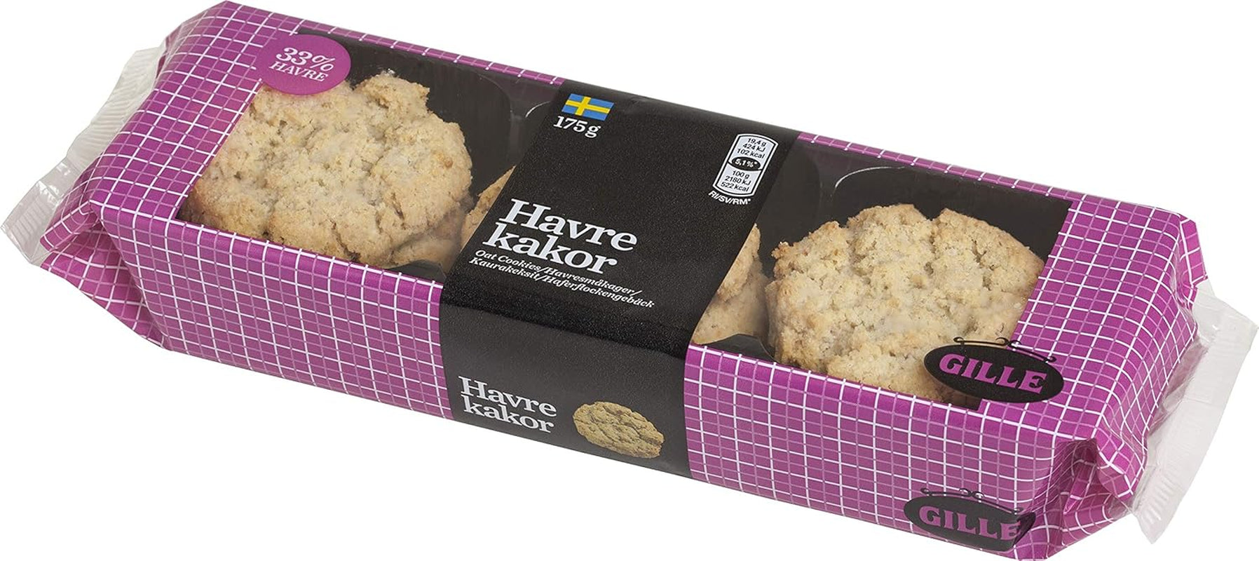 Biscotti d'avena svedesi Gille, 175 g (1 confezione)