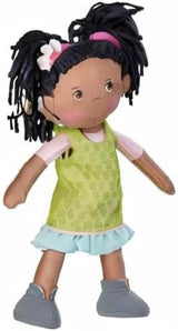 HABA 304576 - Bambola Cari, 30 cm, bambola morbida e di stoffa per bambini dai 18 mesi, con vestiti rimovibili e capelli lunghi