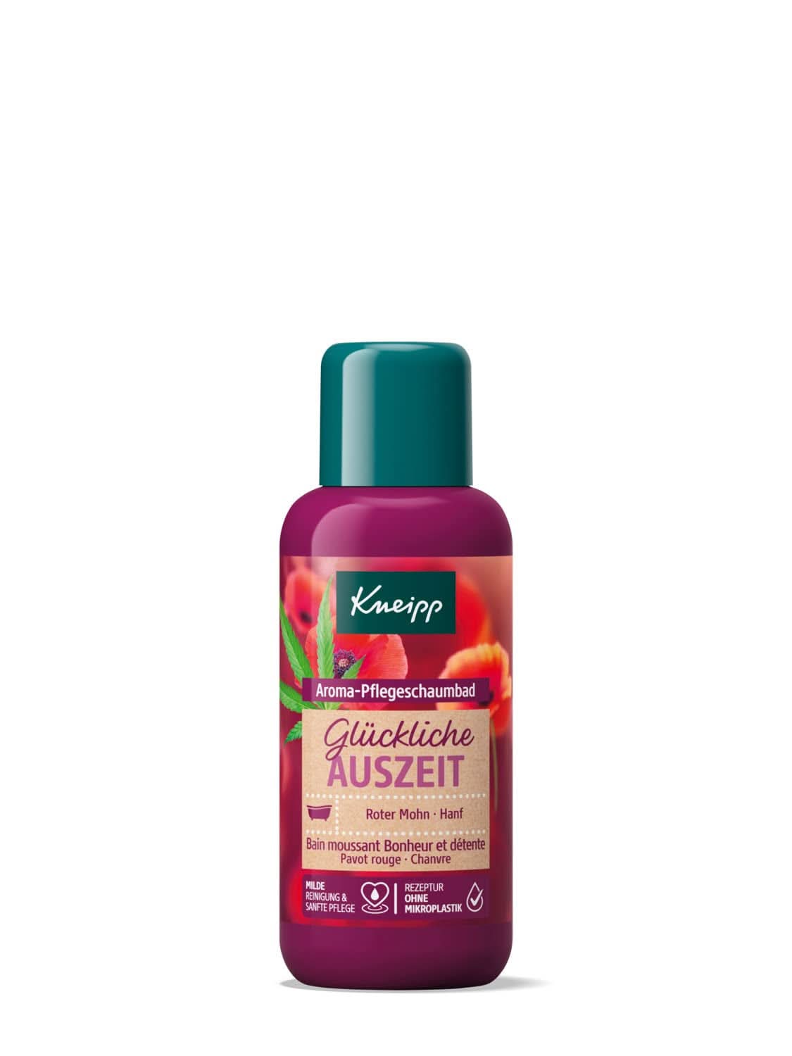 Aroma Kneipp, additivo da bagno con oli naturali di papavero rosso e canapa, per una sensazione di pelle morbida e levigata, 100 ml Doccia e bagno Naty Shop