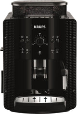 Macchina per caffè espresso automatica KRUPS Arabica Picto, design compatto, facile da usare, controllo rotativo regolabile intuitivo, montalatte, funzione 2 tazze, macchina per caffè espresso, nero, EA810870