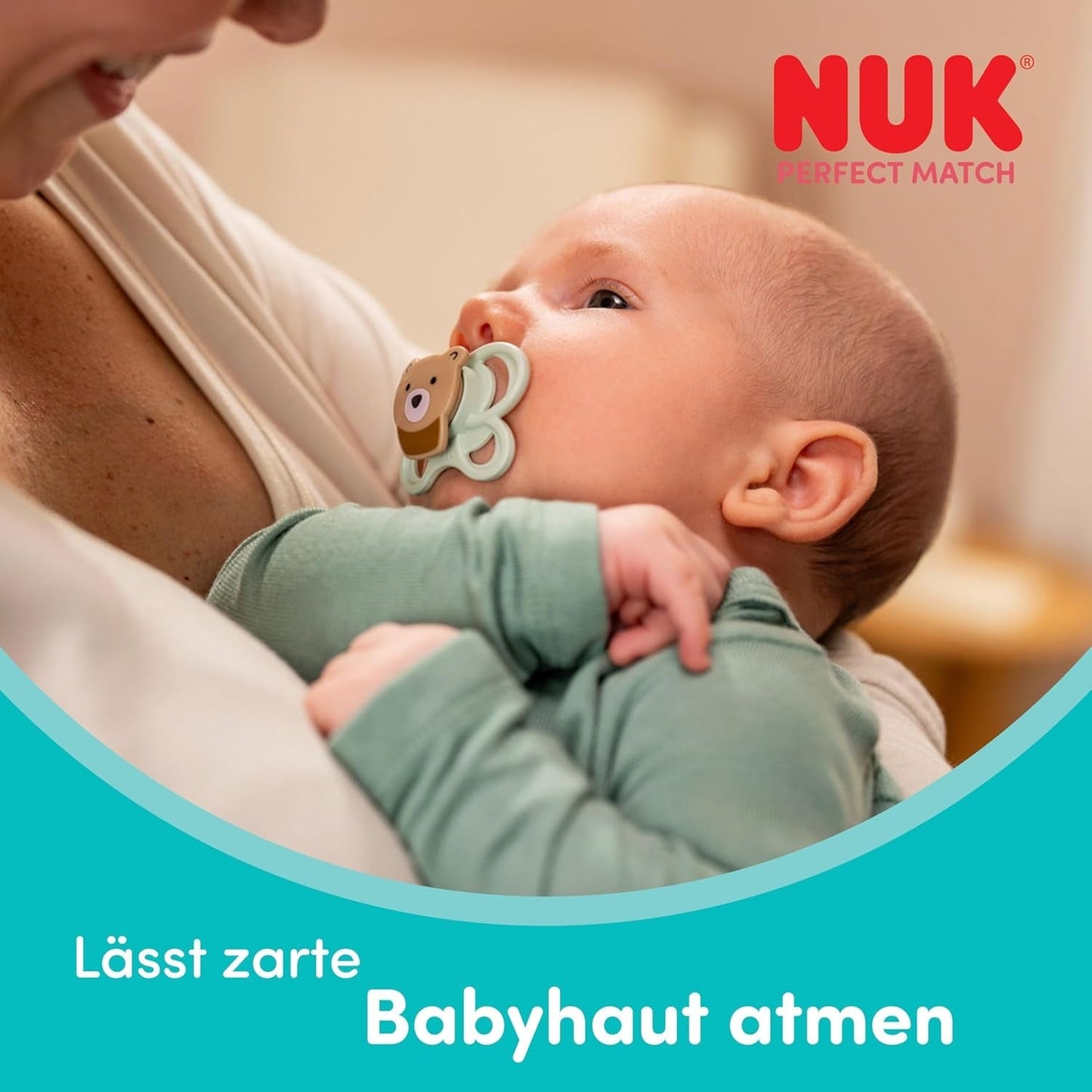 Ciucci NUK Perfect Match per neonati | 0-6 mesi | Ciucci ortodontici che favoriscono la circolazione dell'aria e prevengono la sbavatura | 95% di accettazione da parte dei bambini** | Volpe/Orsacchiotto | Confezione da 2