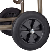 Carrello portatubo XL Relaxdays, avvolgitubo mobile, in metallo, per tubo da 60 m, 4 ruote, con manovella, rullo a 90°, marrone