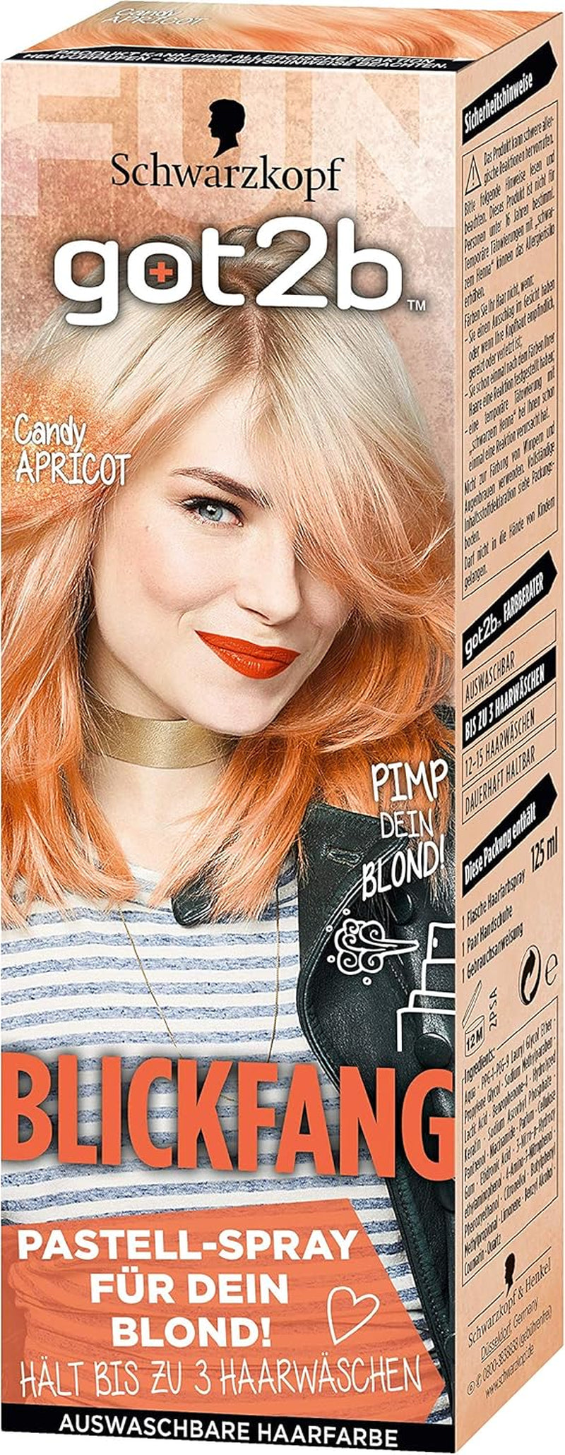 Tintura per capelli Got2B Eye, Ps3 Candy Albicocca, Confezione da 3 (3 X 125 ml), Tintura per capelli ml (3 confezioni) Naty Shop Default Title