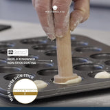 Masterclass Mini Stampo per Crostata 24 Fori Spessore 1 mm Acciaio al Carbonio Resistente 35x27 cm Grigio Naty Shop