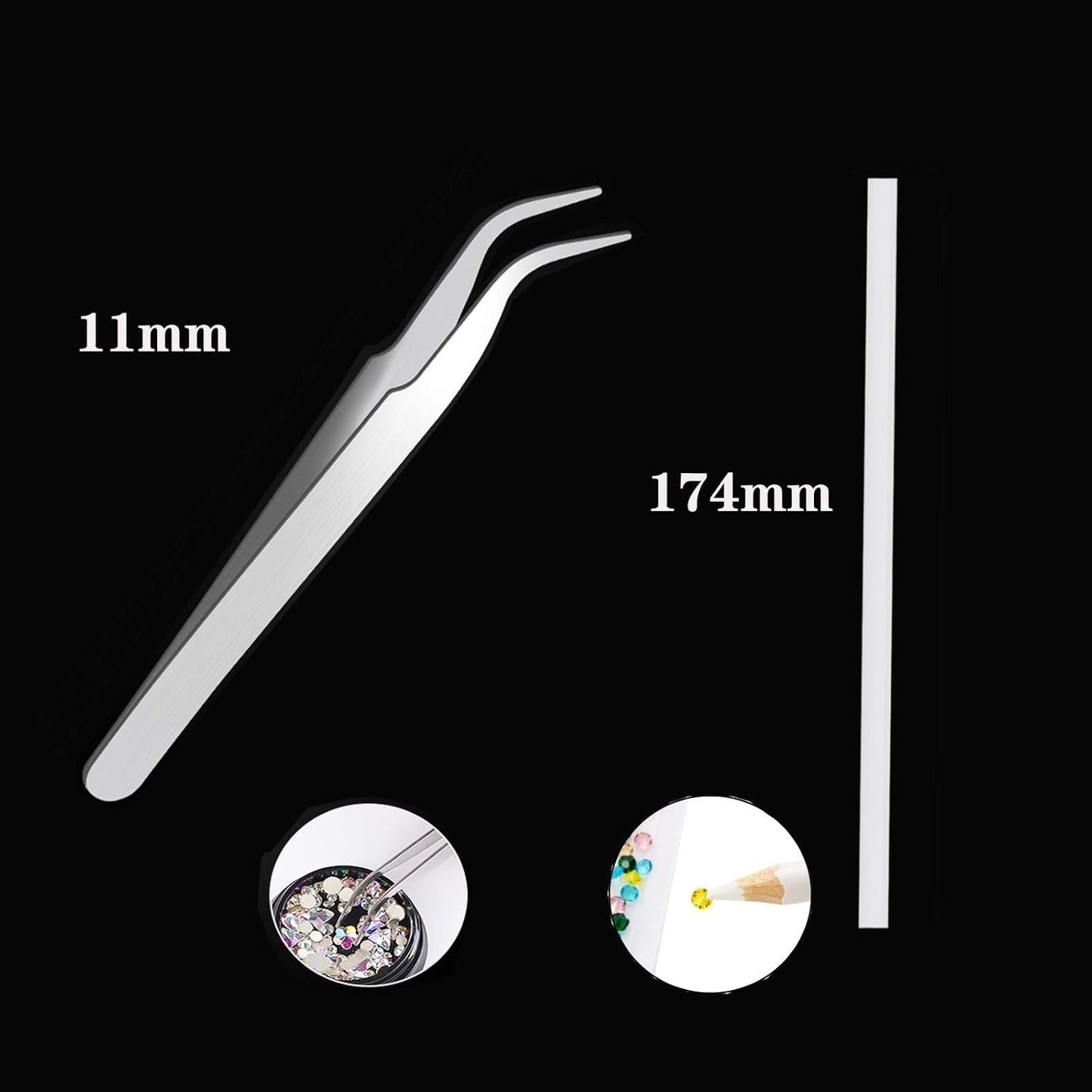 Kit di strass per unghie da 10 scatole, accessori multifunzionali con 1 pinzetta, diamanti decorativi, cristalli, perle, gemme, colorati, misti, occhi di cavallo, pietre metalliche, per decorazioni nail art fai da te