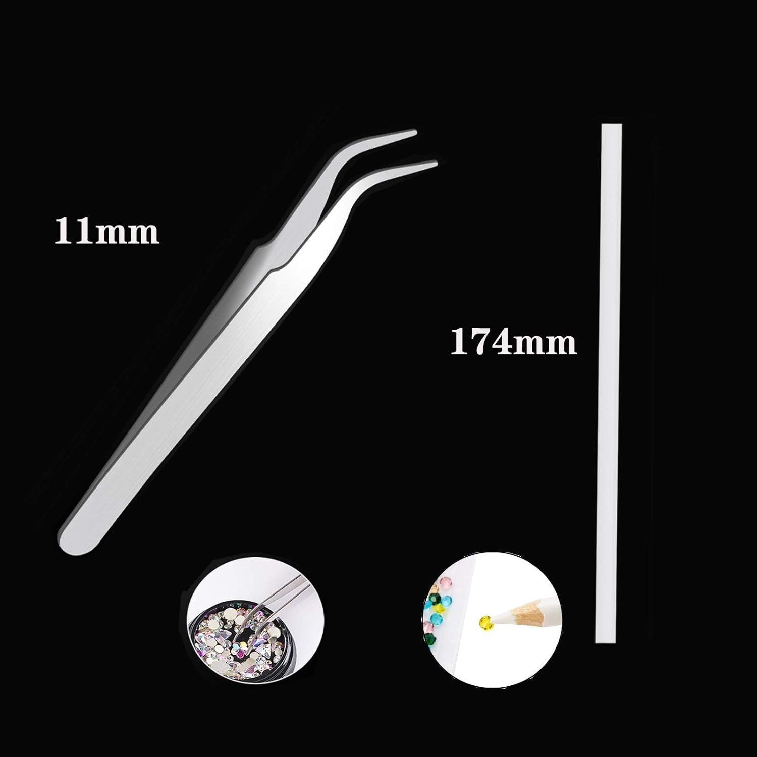 Kit di strass per unghie da 10 scatole, accessori multifunzionali con 1 pinzetta, diamanti decorativi, cristalli, perle, gemme, colorati, misti, occhi di cavallo, pietre metalliche, per decorazioni nail art fai da te