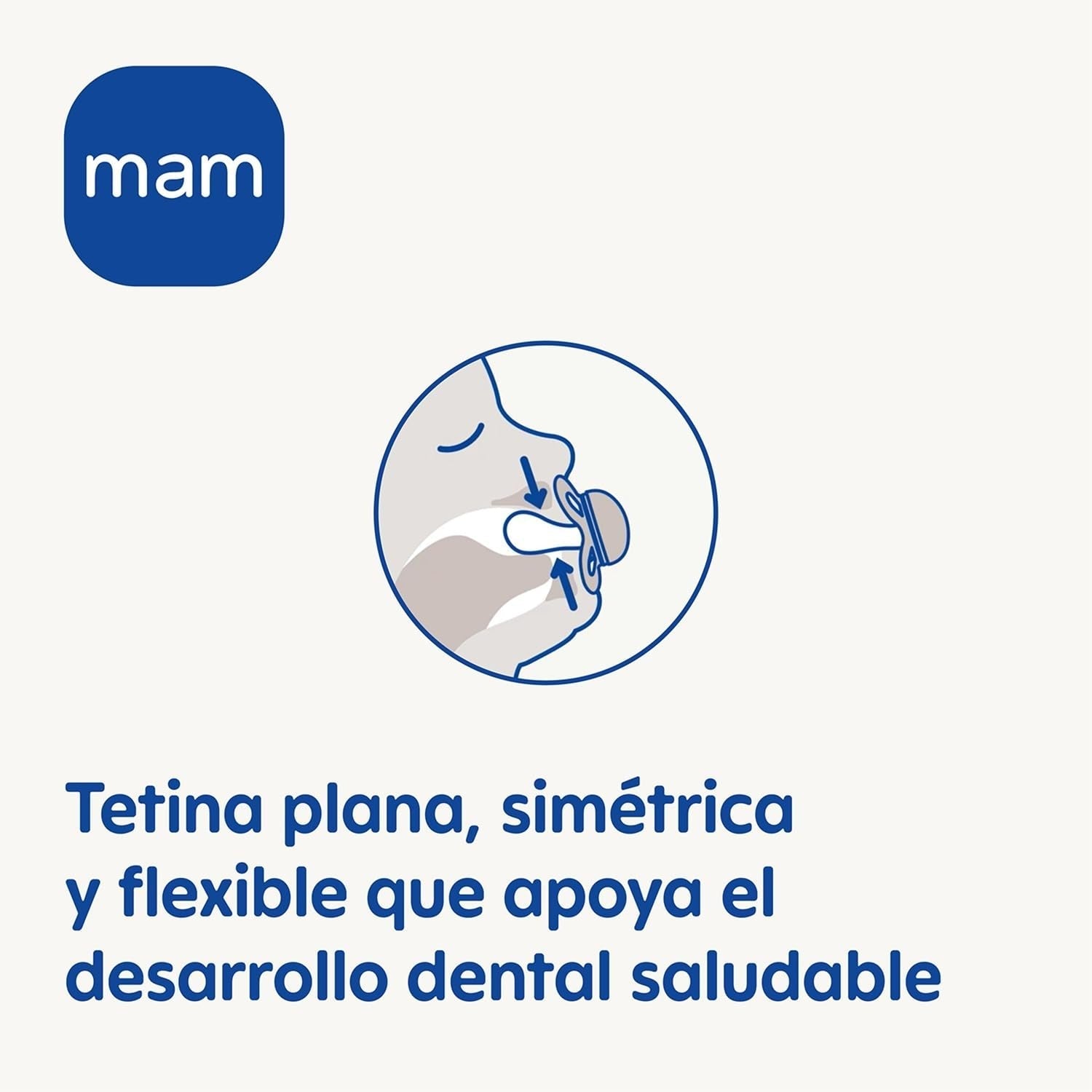 Succhietto in gomma naturale MAM, 2-6 mesi, con tettarella simmetrica, piatta e flessibile, con scatola autosterilizzante, opaca neutra, 2 pezzi