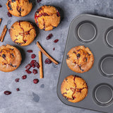 Relaxdays Muffinform, Set 2Er, 12Er Muffinbleche, Antihaftbeschichte, Carbonstahl, Muffins & Cupcakes, Ø 6,5 Cm, Grano, 10030825 Stampi e vassoi per cuocere al forno Naty Shop