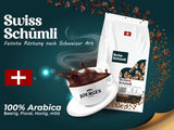 Da oltre 175 anni di esperienza: Schwiizer Schüümli Caffè svizzero Schümli in grani 1 kg – Tostatura leggera per un caffè Schümli pregiato, crema perfetta, intensità 2/5, acidità 1/5 – per un vero piacere del caffè