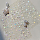JMEOWIO 3D Nagelsticker Aurora Muschel Seestern Nail Art Sticker Self-klebend Nagelaufkleber 5D Stereoscopico Ozean Thema Dekoration Nageldesign Zubehör 1 Blatt