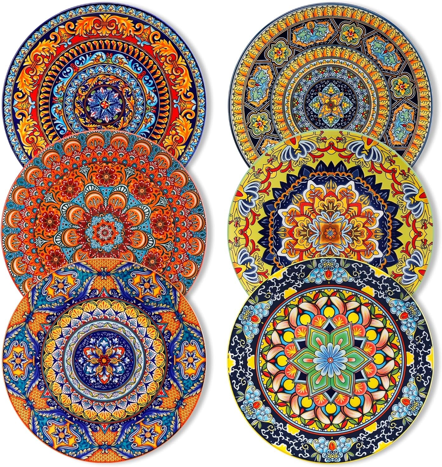 Set piatti piani per 6 persone, set piatti vancasso KRVI per 6 persone, set piatti Ø 27 cm, lavabili in lavastoviglie e adatti al microonde, piatti pasta, piatti colazione, piatti torta