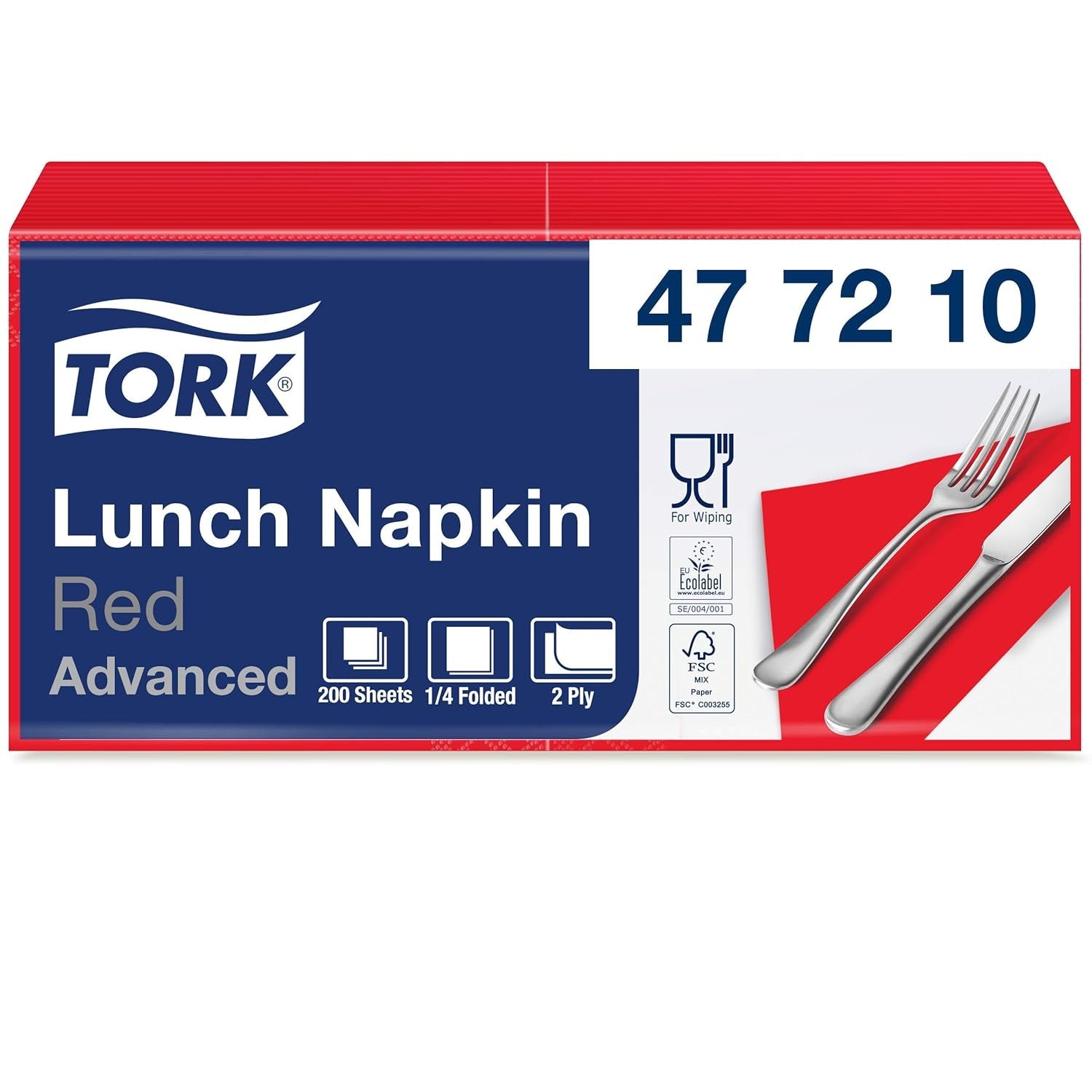 Tork 477840 Tovaglioli pranzo color lime / Tovaglioli a 2 veli per piccoli pasti o snack / Qualità avanzata / Tovaglioli di carta 10 X 200 (2000) / 32,6 X 33 cm (L X P) / Piega 1/4