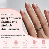 Set di 240 unghie quadrate sfumate, unghie artificiali sfumate bianche nude per colla con penna a olio, unghie finte naturali medie ombre per donne fai da te (Nude Square)