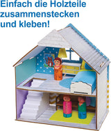 Baker Ross FN199 Costruisci la tua casa delle bambole in legno - Kit di costruzione per casa delle bambole da 1 pezzo per bambini
