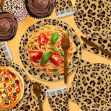 Motivo leopardato Party Geschirr Kindergeburtstag Deko Geburtstag Party Geschirr Dschungel Pappteller Becher Servietten Babyparty Tischdeko Set
