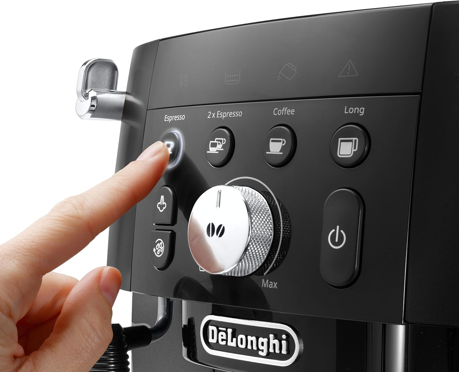 De'Longhi Magnifica S Smart ECAM 230.13.B Macchina per caffè espresso completamente automatica con montalatte per cappuccino, espresso, caffè e caffè lungo, pulsanti di selezione diretta e manopola di controllo, funzione 2 tazze, nero