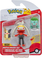 Pokémon PKW3057 Battle Figure Set-Piepi, Tanhel, Lauchzelot Action figure Naty Shop Morpeko, Bisasam, Kickerlo