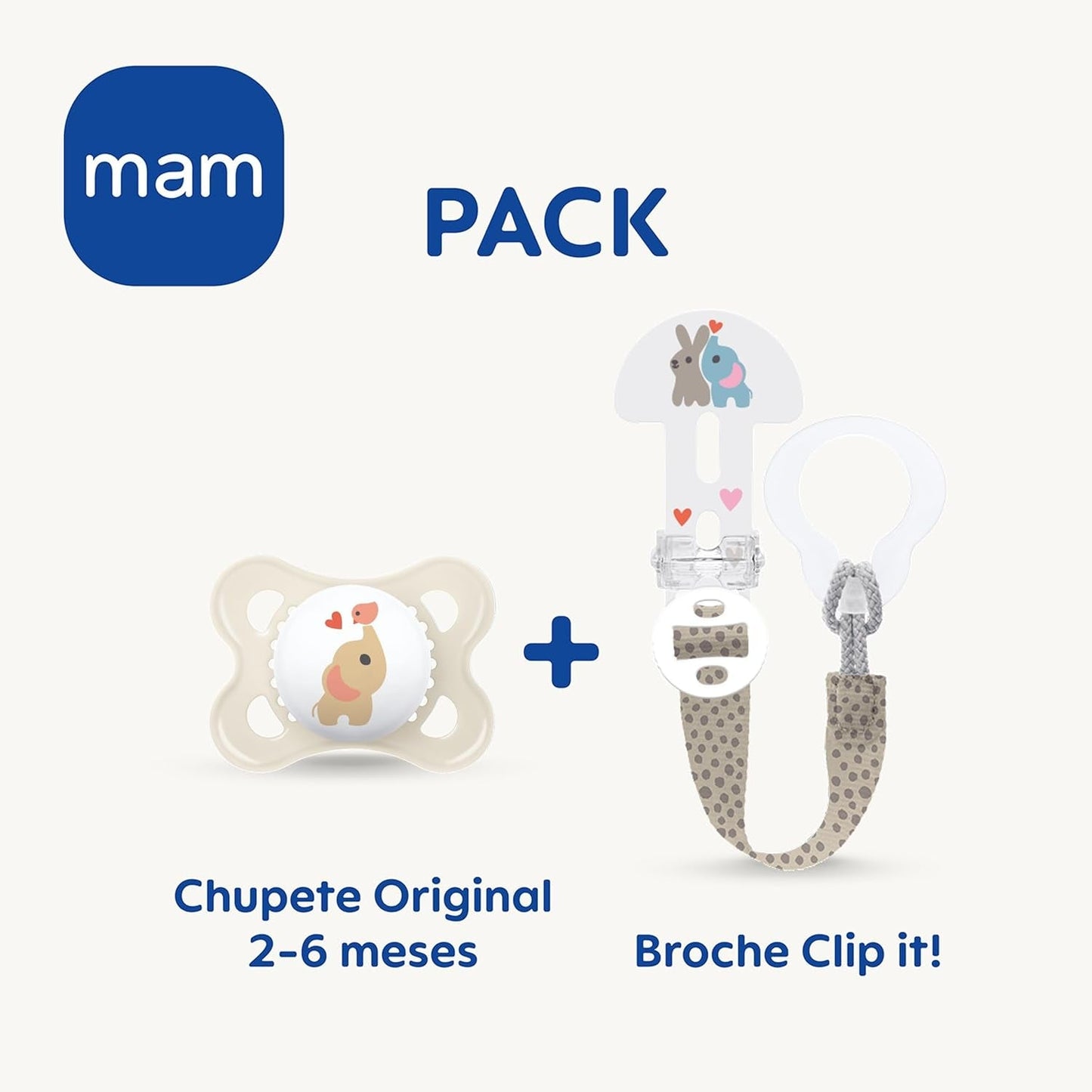 Ciuccio MAM Clip It! Spilla & Original S226 Skinsoft™ in silicone, ultra morbido, per bambini da 0+ mesi