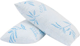 Comfysleep Cuscino King Size in Viscosa di Bambù, Memory Foam Triturato e rinfrescante, Fodera Removibile/Lavabile in Viscosa di Bambù Regolabile, 2 Pezzi Naty Shop Cuscini Standard